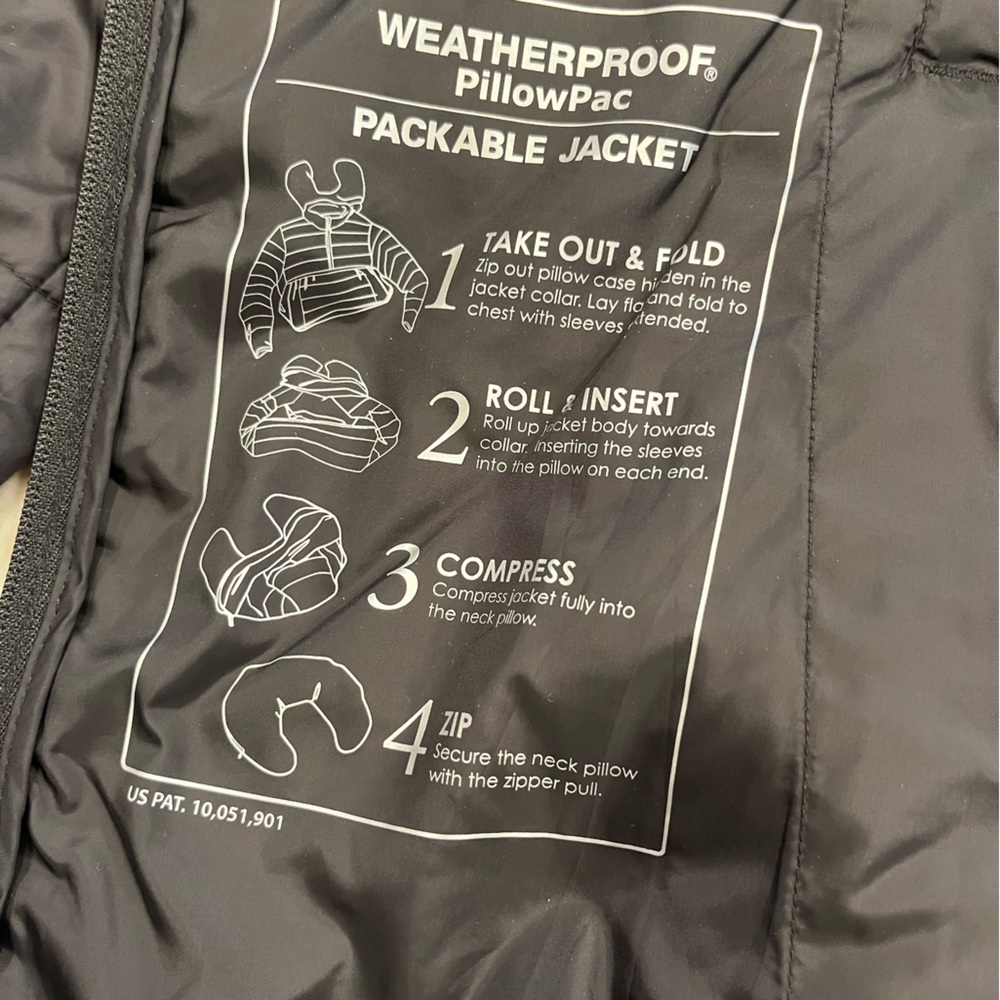 Crazy Horse Memorial Weatherproof "PillowPac" Puffer Jacket Black Men’s Small - Picture 9 of 13